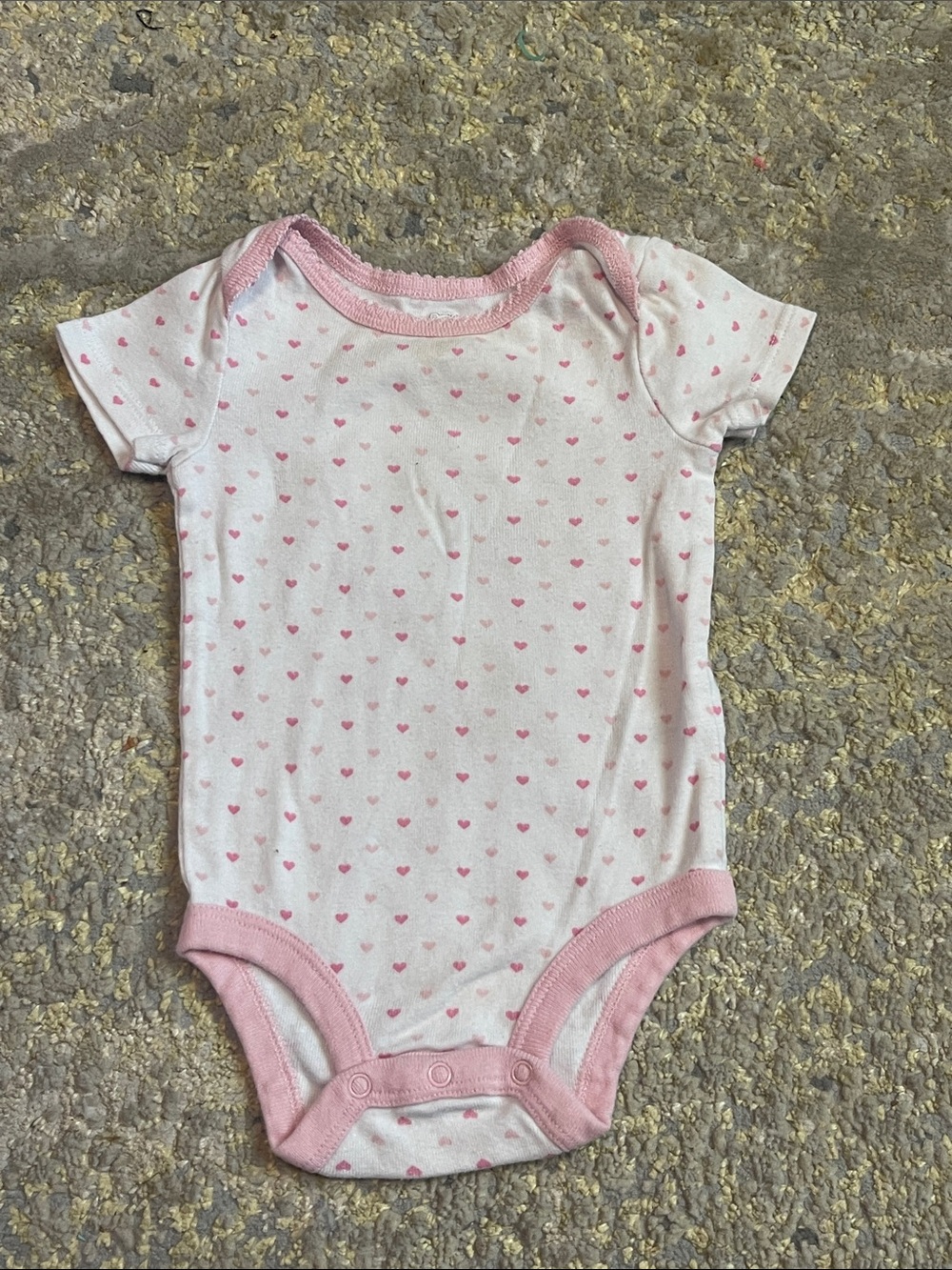 Pink and white hearts onesie